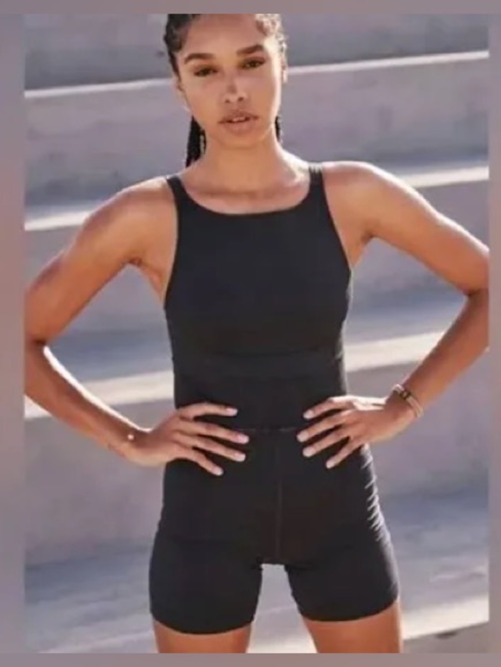 Free People Movement Good Karma Bike Shorts Runsie in Washed Black